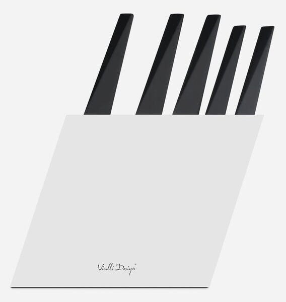Set od 5 noževa s bijelim postoljem Vialli Design Volo