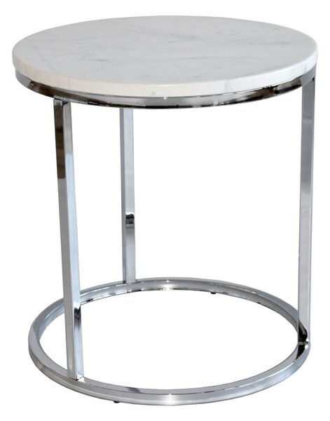 Bijeli mramorni stolić s kromiranom metalnom bazom RGE Accent, ⌀ 50 cm
