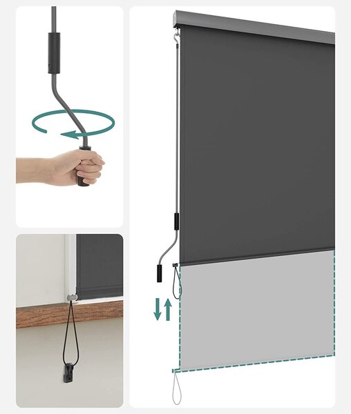 Vodootporna vertikalna tenda 1,4 x 2,5 m, sive boje