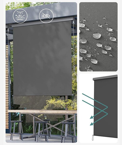 Vodootporna vertikalna tenda 1,4 x 2,5 m, sive boje