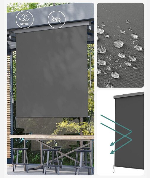 Vodootporna vertikalna tenda 1,4 x 2,5 m, sive boje