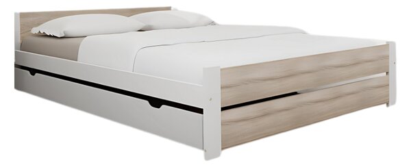 Krevet IKAROS DOUBLE 120 x 200 cm, bijela/hrast sonoma Podnica: Bez podnice, Madrac: Bez madraca