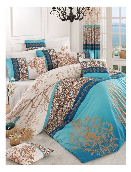 Posteljina za bračni krevet s plahtom Katre, 200 x 220 cm