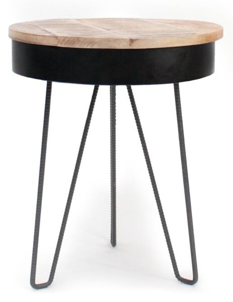 Crni stol s drvenom pločom LABEL51 Saria