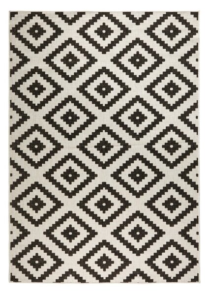Crno-krem vanjski tepih NORTHRUGS Malta, 80 x 150 cm