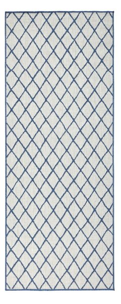 Plavo-krem vanjski tepih NORTHRUGS Malaga, 80 x 250 cm