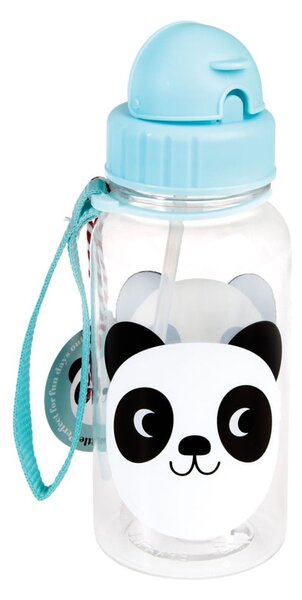 Plava dječja boca sa slamkom Rex London Miko The Panda, 500 ml