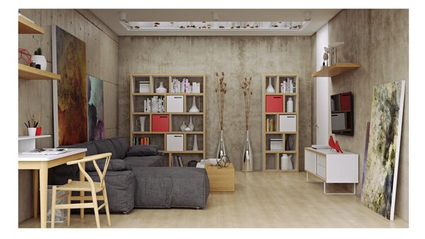 Bijela/u prirodnoj boji biblioteka 70x198 cm Berlin – TemaHome