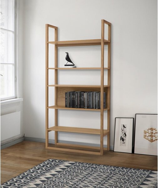 Biblioteka u dekoru hrasta u prirodnoj boji 90x185 cm Newest – Woodman