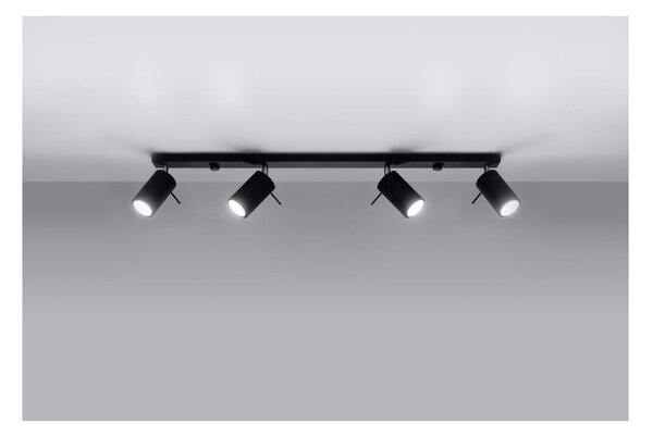 Crna stropna lampa Sollux Etna 4L