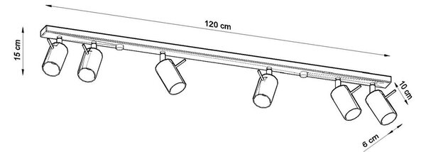 Bijela stropna lampa Sollux Etna 6L