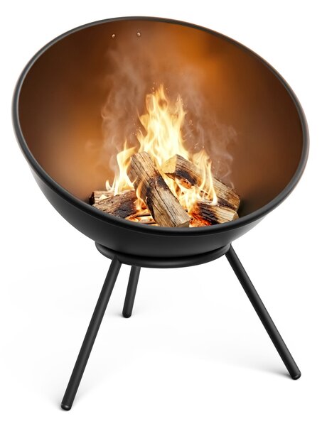 Klarstein Nisko ognjište Fireball | Zaštita od iskri | Otporno na koroziju | Robusno | 43 cm | Crna