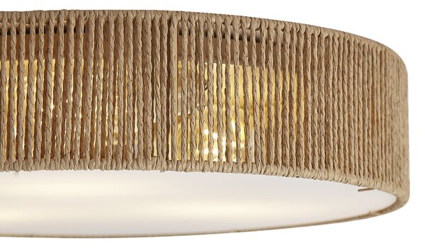Japandi stropna svjetiljka prirodna sa sjenilom 46cm 3-svjetla - Luz