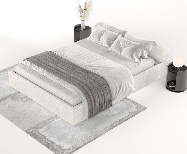 Krem tapecirani bračni krevet s prostorom za odlaganje s podnicom 160x200 cm Solvo – Maison de Rêve