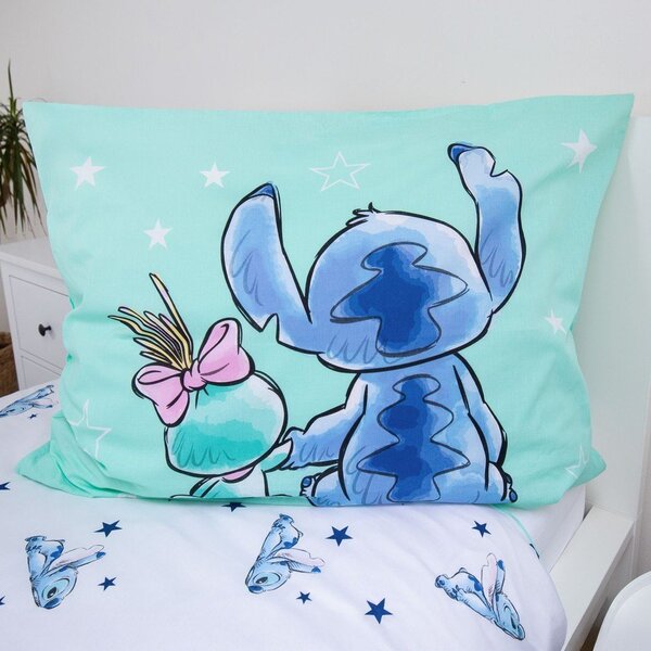 Mentol zelena pamučna dječja posteljina za krevet za jednu osobu 140x200 cm Lilo & Stitch "Buddies" – Jerry Fabrics