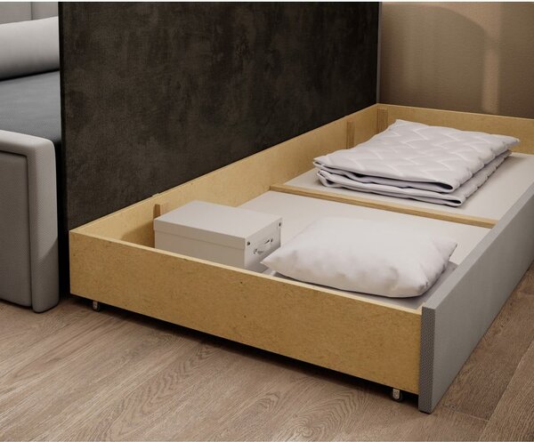 Siva sklopiva/s prostorom za odlaganje sofa od šenila 214 cm Fulgeo – ELTAP