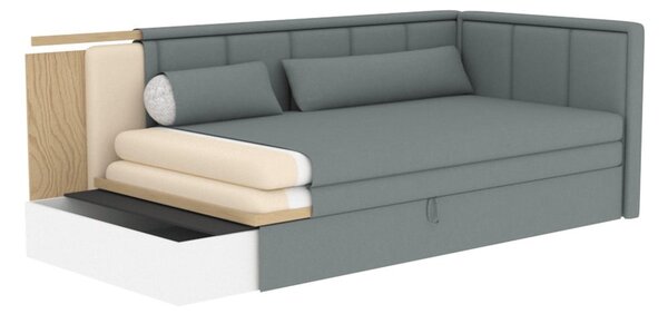 Siva sklopiva/s prostorom za odlaganje sofa od šenila 214 cm Fulgeo – ELTAP