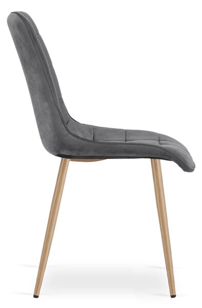 Blagovaonska stolica SPLIT VELVET, tamno siva