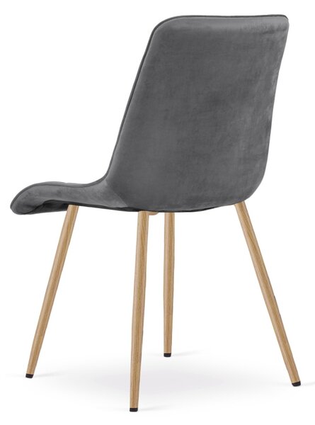 Blagovaonska stolica SPLIT VELVET, tamno siva