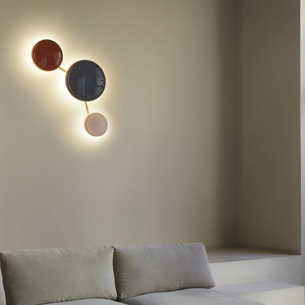 MARSET LED zidna svjetiljka Caramel, opal, Ø 22 cm, TRIAC, staklo, prigušiva, Bijela, Dnevni boravak/blagovaonica, Staklo