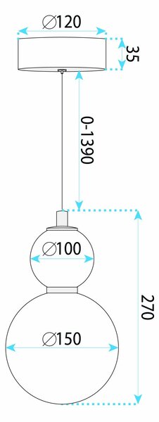 LED viseća stropna lampa LHJ112-2CP brušeno zlato