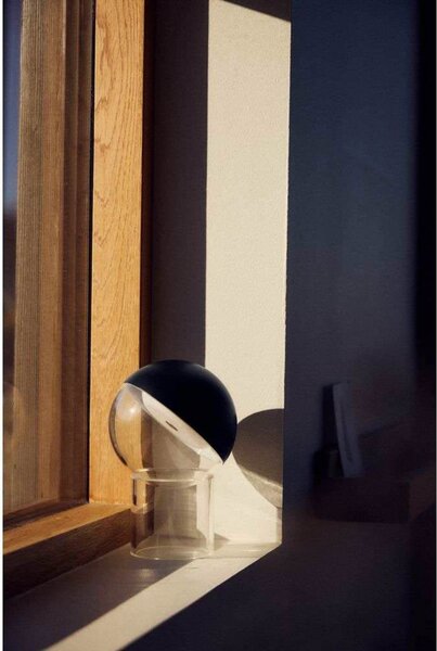 FRANDSEN LED punjiva stolna lampa Pila, crna, 20 cm, prigušljiva, prigušiva, Crno, Dnevni boravak/blagovaonica, Plastika