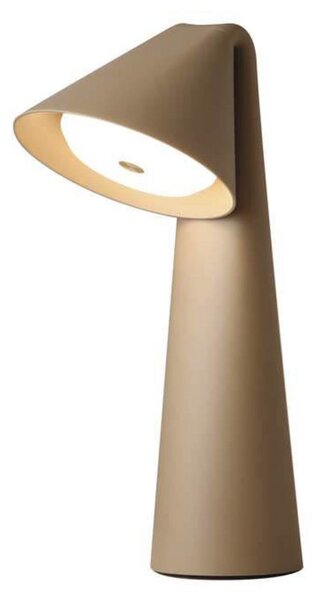 FRANDSEN LED punjiva stolna lampa Ami, sivo-bež, 32 cm, prigušljiva, prigušiva, Zelena, Dnevni boravak/blagovaonica, Plastika