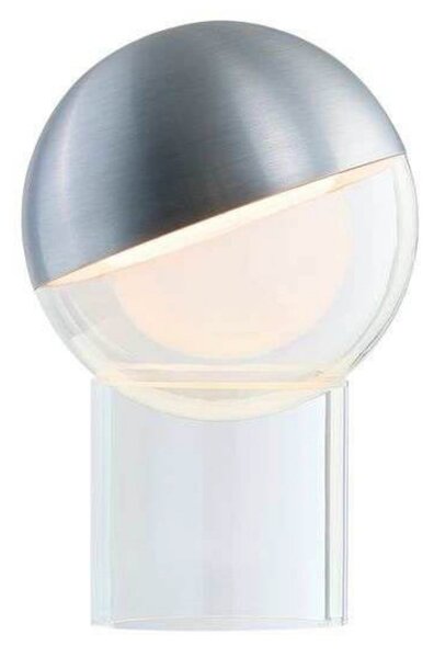 FRANDSEN LED punjiva stolna lampa Pila, boja aluminija, 20 cm, prigušljiva, prigušiva, Metalik, Dnevni boravak/blagovaonica, Plastika