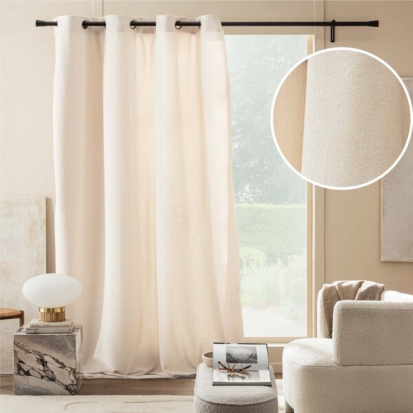 Krem zavjesa od boucle tkanine 140x260 cm Winona – douceur d'intérieur