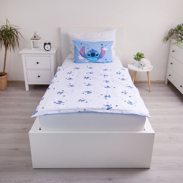 Plava pamučna dječja posteljina za dječji krevetić 100x135 cm Lilo & Stitch "Clouds" – Jerry Fabrics