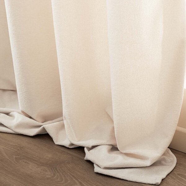 Krem zavjesa od boucle tkanine 140x260 cm Winona – douceur d'intérieur