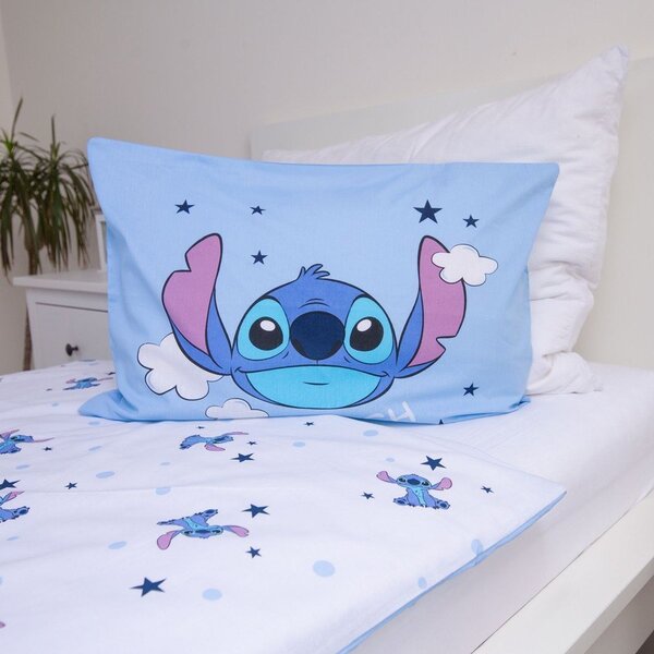 Plava pamučna dječja posteljina za dječji krevetić 100x135 cm Lilo & Stitch "Clouds" – Jerry Fabrics