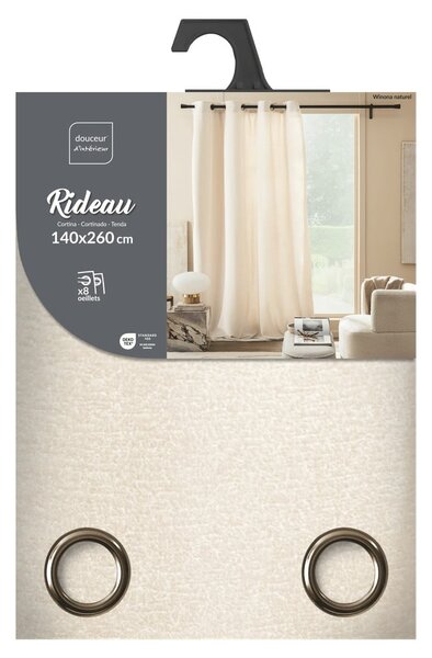 Krem zavjesa od boucle tkanine 140x260 cm Winona – douceur d'intérieur