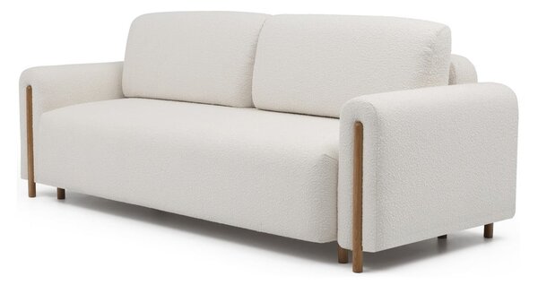 Sklopiva/s prostorom za odlaganje sofa od bouclé tkanine boje slonovače 244 cm Arcadova – ELTAP