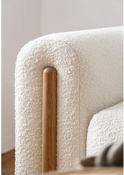 Sklopiva/s prostorom za odlaganje sofa od bouclé tkanine boje slonovače 244 cm Arcadova – ELTAP
