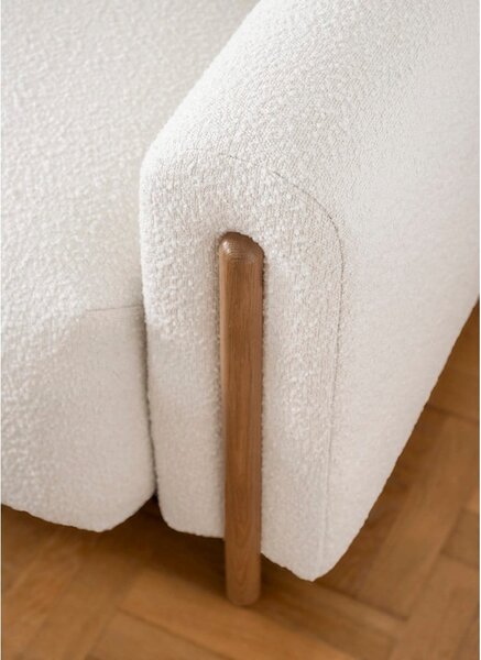 Sklopiva/s prostorom za odlaganje sofa od bouclé tkanine boje slonovače 244 cm Arcadova – ELTAP