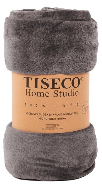 Siva mikro plišana deka Tiseco Home Studio, 130 x 160 cm