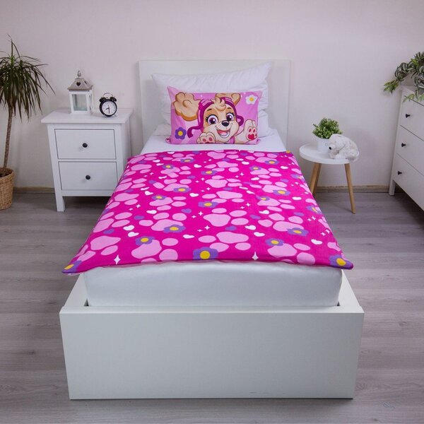 Ružičasta pamučna dječja posteljina za dječji krevetić 100x135 cm Paw Patrol "Pawsome friendships grow" – Jerry Fabrics