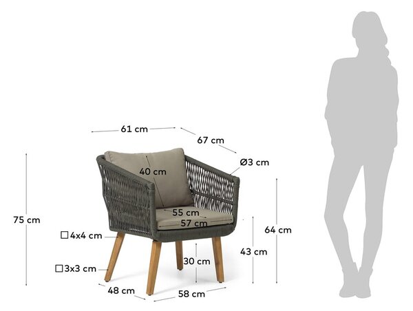 Set vrtnog namještaja od bagremovog drveta Kave Home Inti
