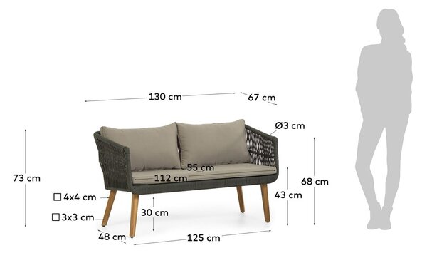 Set vrtnog namještaja od bagremovog drveta Kave Home Inti