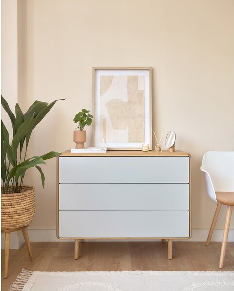 Siva/u prirodnoj boji komoda u dekoru jasena 99x78,5x42 cm Anielle – Kave Home