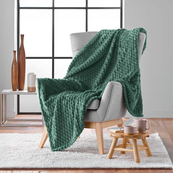 Zelena deka od mikroflanela 125x150 cm Mini Frosty – douceur d'intérieur