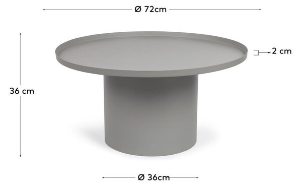 Metalni okrugao pomoćni stol ø 72 cm Fleksa – Kave Home