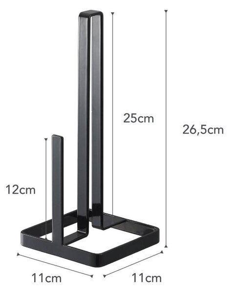 Crni stalak za papirne ubruse YAMAZAKI Tower