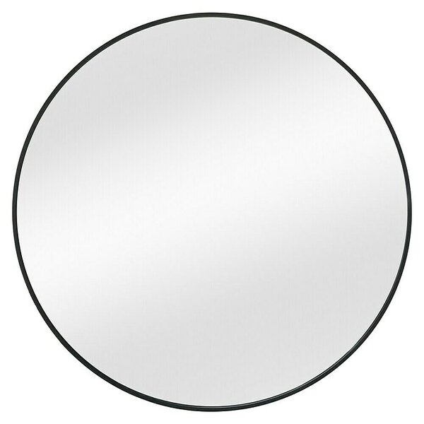 Ogledalo s okvirom Levi (Promjer: 80 cm, Crna, Metal)