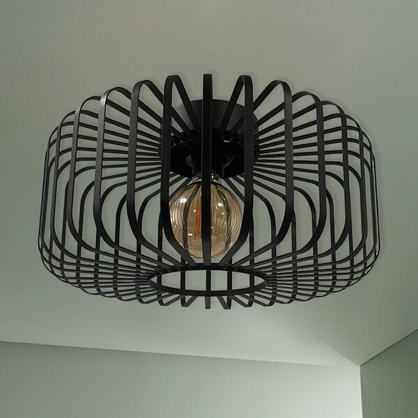 ROYALTECH Niko stropno svjetlo, crna, Ø 39 cm, metal, E27, prigušiva, Dnevni boravak/blagovaonica, Metal