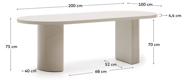 Blagovaonski stol 100x200 cm Nealy – Kave Home