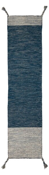 Plava vunena staza Flair Rugs Anu, 60 x 200 cm