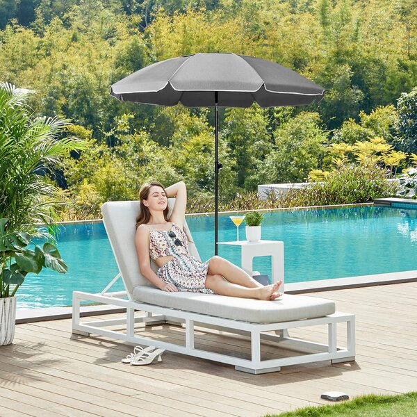 Suncobran 1,6 m sa zaštitom UPF 50, sa torbom za nošenje, sivi | SONGMICS