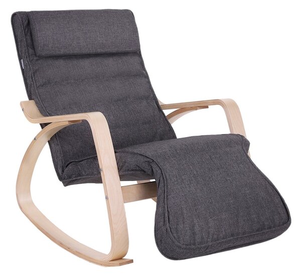 Stolica za ljuljanje, stolica za opuštanje s pet-stupanjskim podesivim osloncem za noge, 67 x 115 x 91 cm